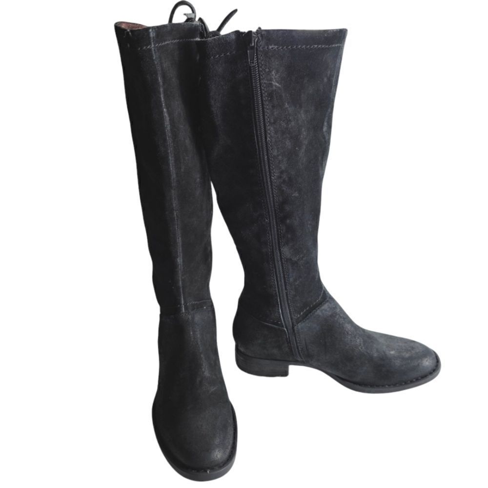 Born Hayden Knee High Riding Boots, Black Suede, Women's Size 5.5M